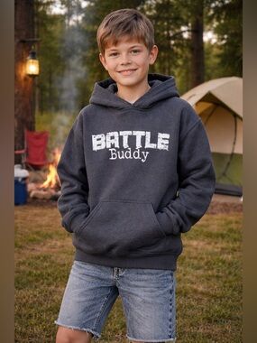 Grunt Style- Youth Black Battle Buddy Hoodie size Medium